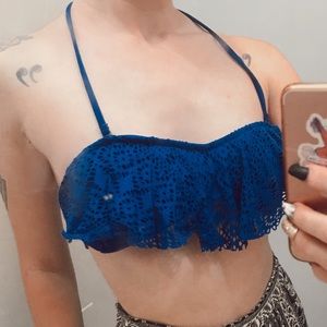 american eagle blue bikini top
